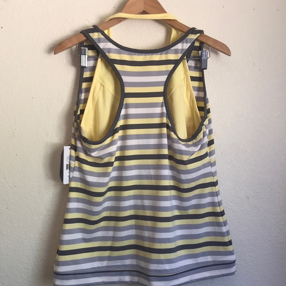 Women’s Lucy workout tank spin fusion tank yellow stripe NEW! - Picture 3 of 7